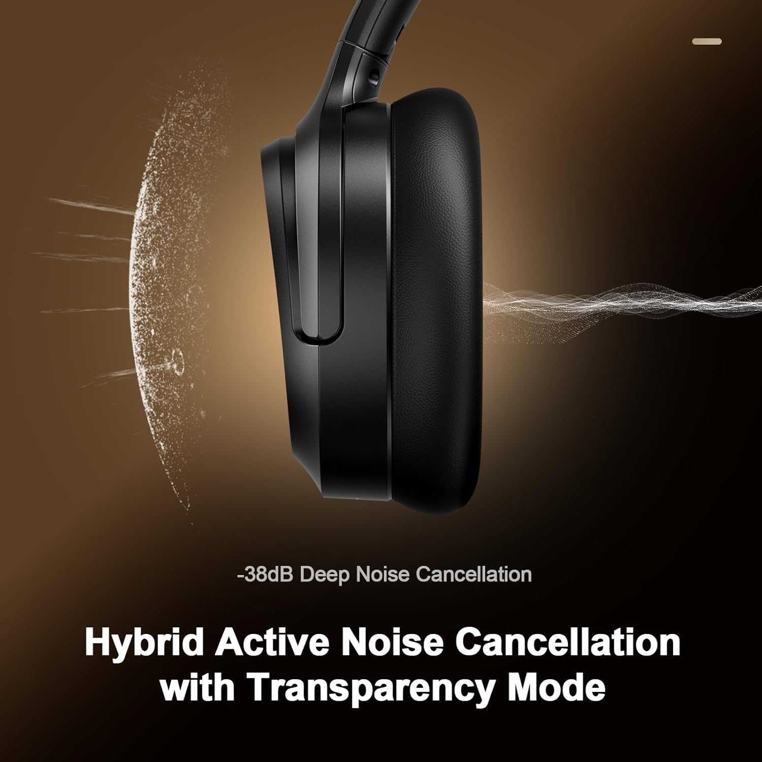 Bluetooth Headphones, Hybrid Active Noise Cancelling Wireless Headphones Over Ear with Microphone, Up to 140H Playtime, Transparency Mode, Deep Bass, Clear Calls, Comfort fit for Travel, Home Office - Image 3