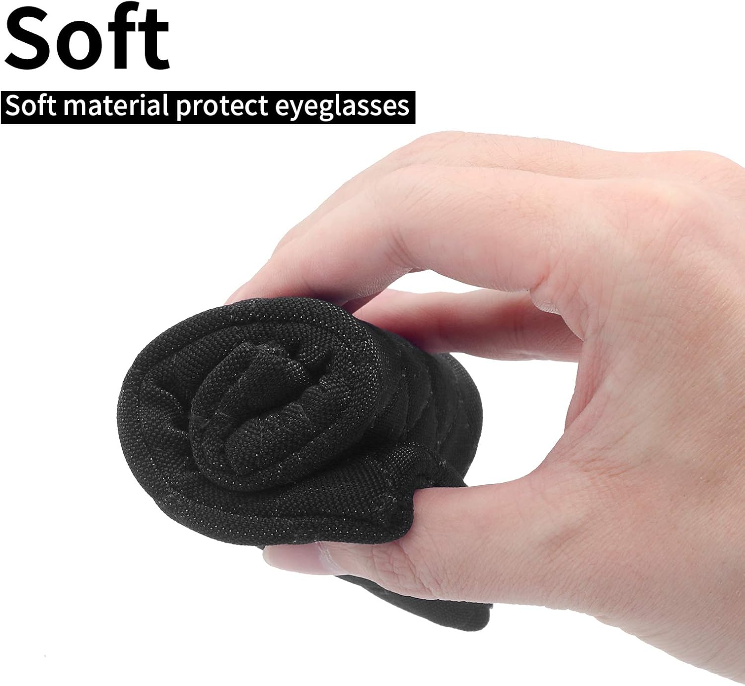 Face Shadow Double Glasses Case Soft Eyeglass Case For Women Men Squeeze Top Sunglasses Case With Cleaning Cloth - Image 5