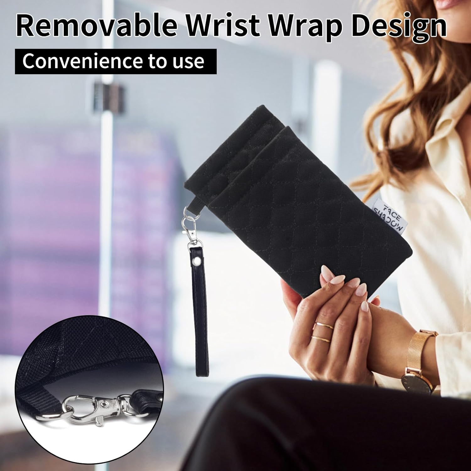 Face Shadow Double Glasses Case Soft Eyeglass Case For Women Men Squeeze Top Sunglasses Case With Cleaning Cloth - Image 7