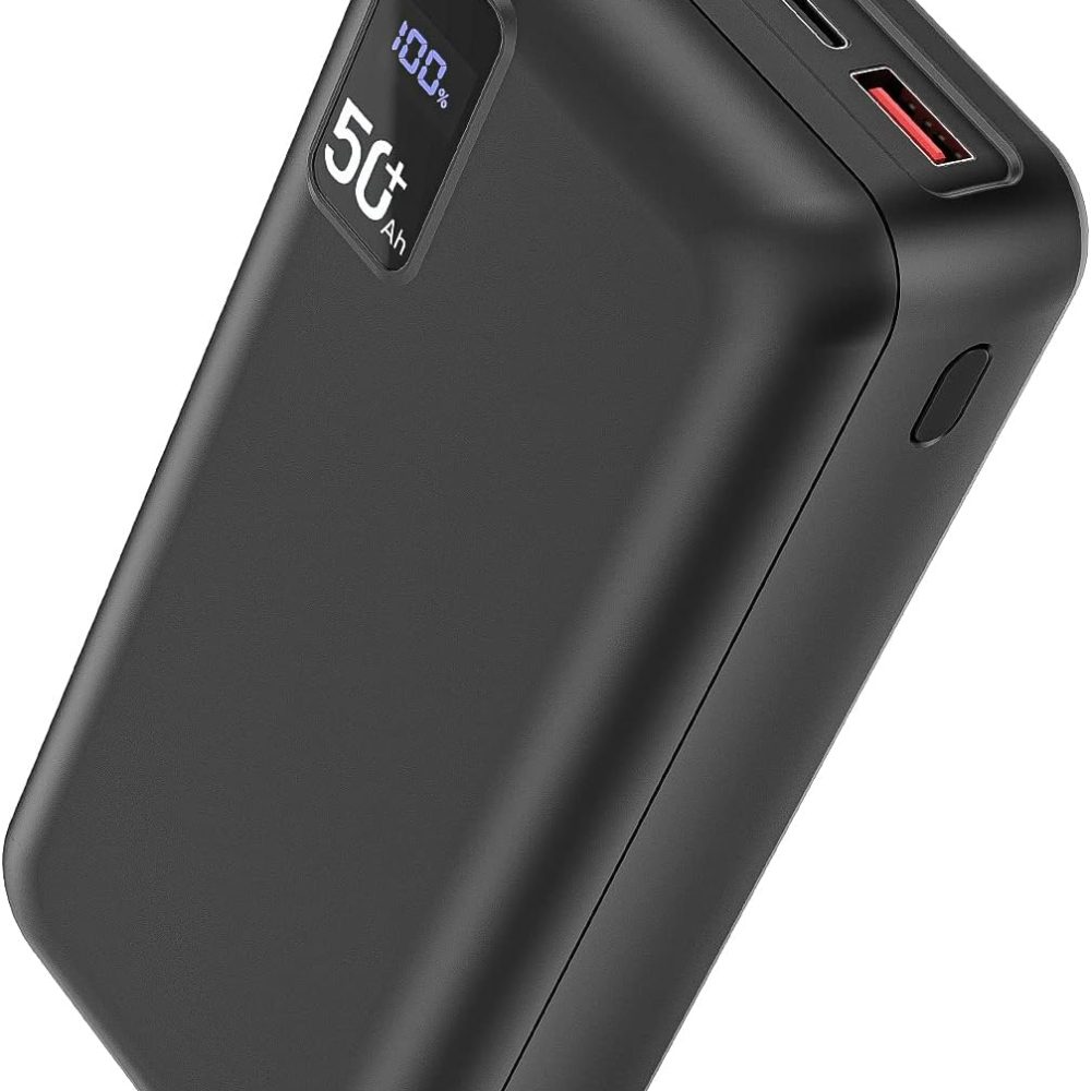 Power Bank 50000mAh 22.5W Fast Charging Portable Charger USB-C Quick Charge with 3 Outputs & 2 Inputs LED Display Huge Capacity External Battery Pack for Most Electronic Devices on The Market