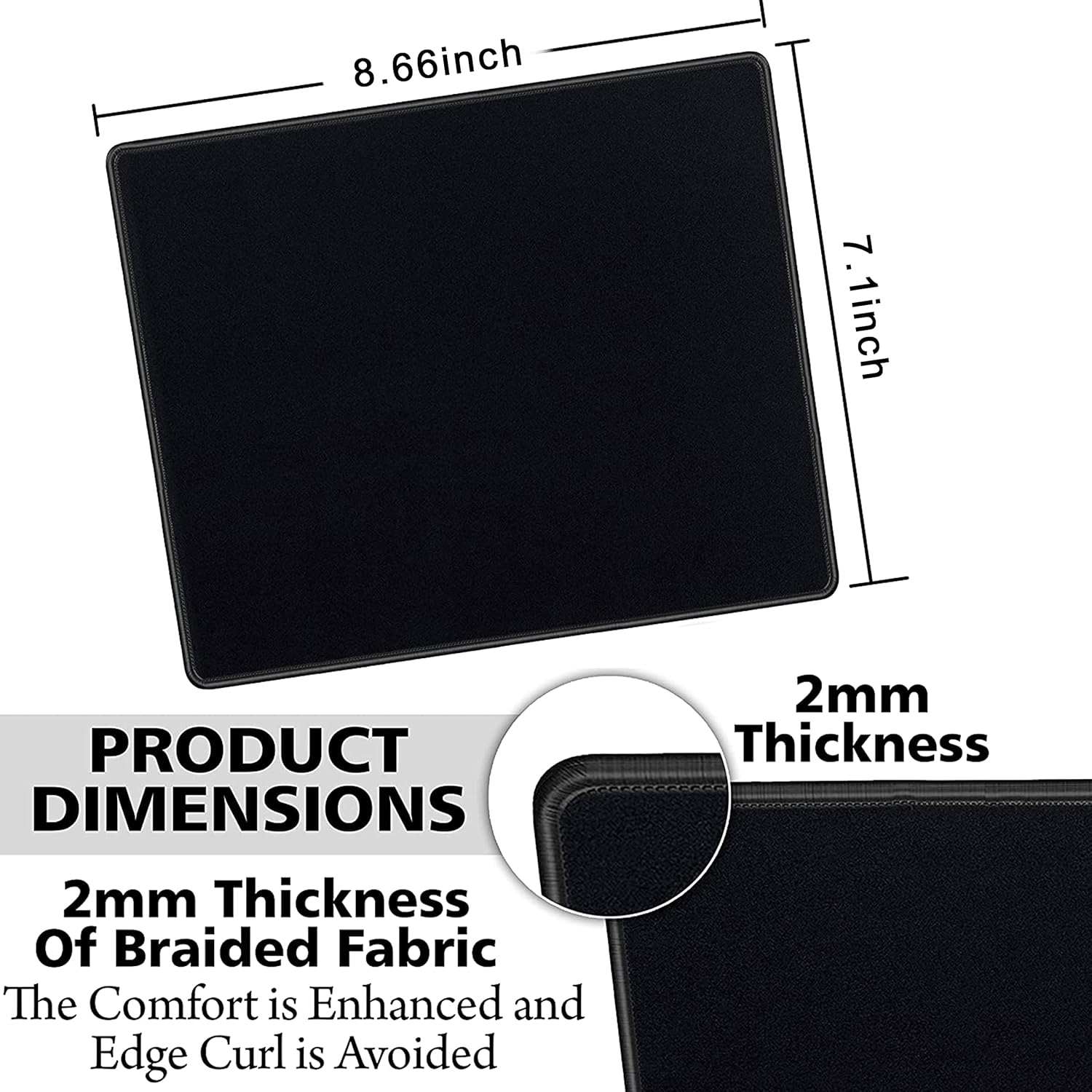 SaiTech IT 20 Pack 2mm Mouse Pad with Stitched Edges Non-Slip Rubber Base, Premium-Textured and Waterproof Mousepads Bulk, Mouse Pad Multipack Mousepad for Computers, Laptop, 8.66 x 7.1 inch - Image 2