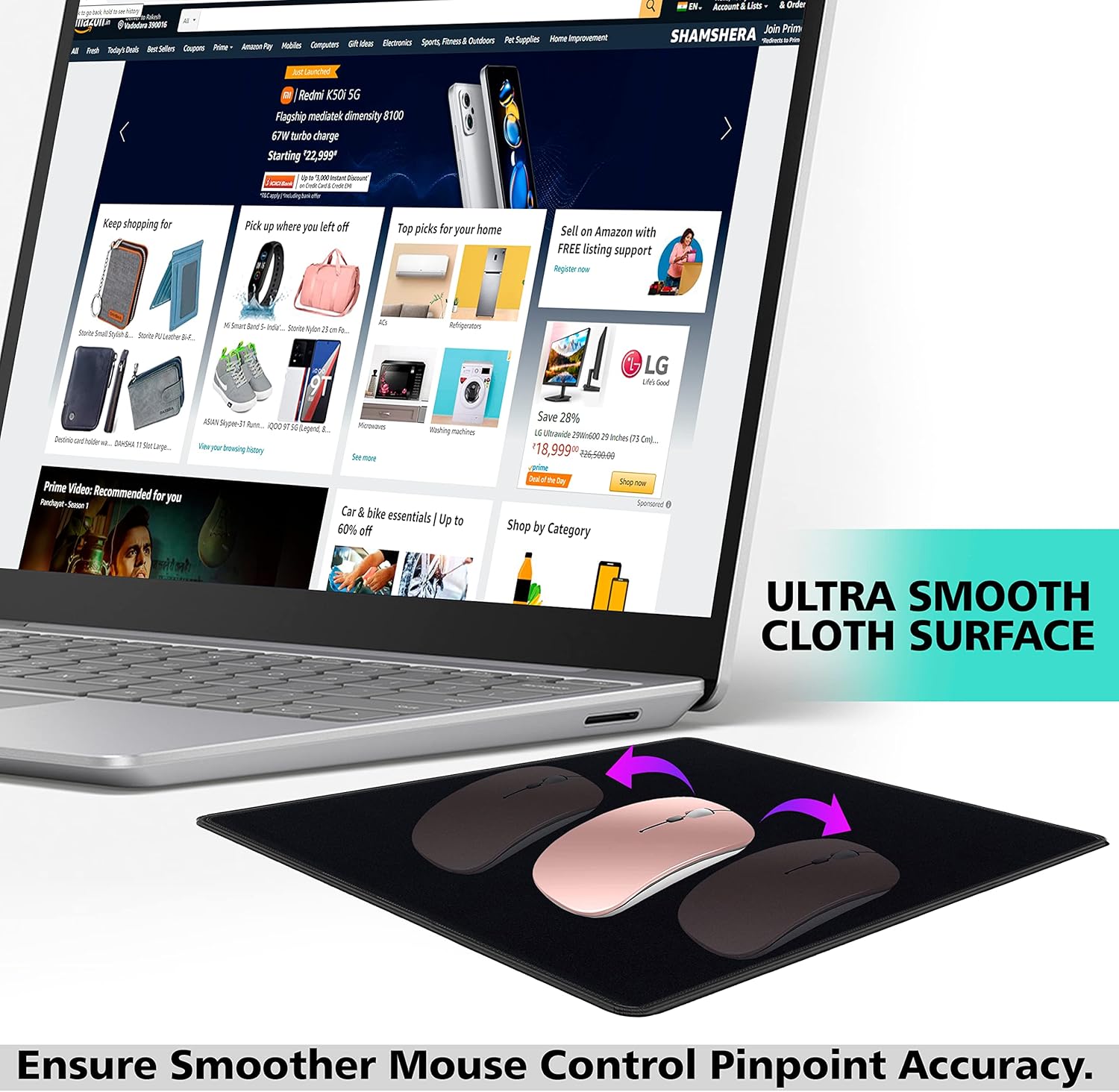 SaiTech IT 20 Pack 2mm Mouse Pad with Stitched Edges Non-Slip Rubber Base, Premium-Textured and Waterproof Mousepads Bulk, Mouse Pad Multipack Mousepad for Computers, Laptop, 8.66 x 7.1 inch - Image 5